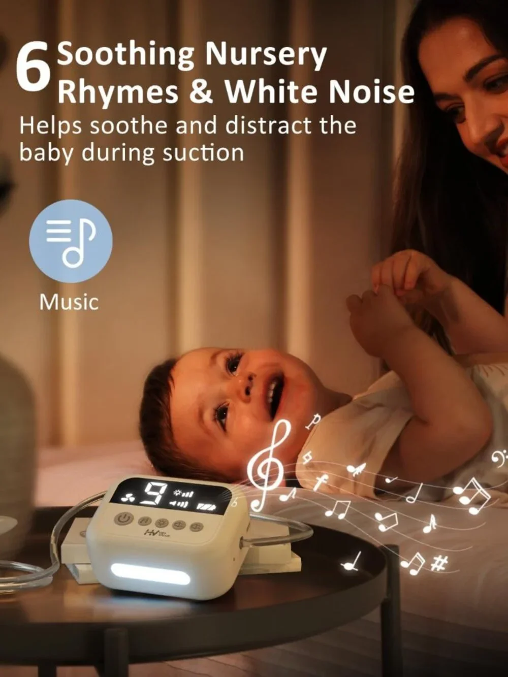 Baby Nasal Aspirator - Hospital Grade Suction, 9 Levels, Silicone Tips, Night